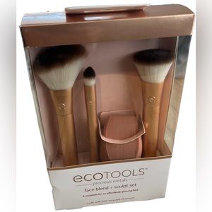 🆕 EcoTools Precious Metals Face Blend & Sculpt Set, Makeup Brush Kit Set Of 4